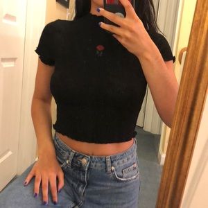 Mock neck crop top